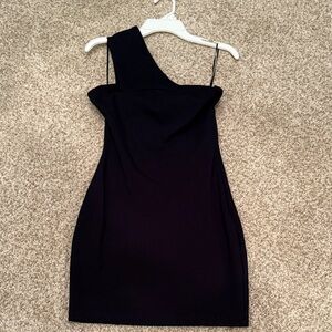Revolve Elegant Black One-Shoulder Dress